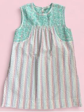 Sister Mary Candy Stripe Seersucker Madelina Dress Size Small
